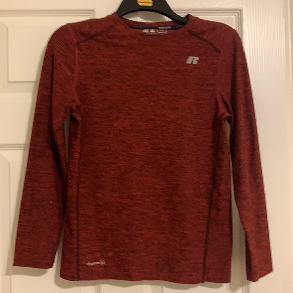Red Russell Kids Thermal Dri-Power 360 Longsleeve Shirt - Picture 6 of 7